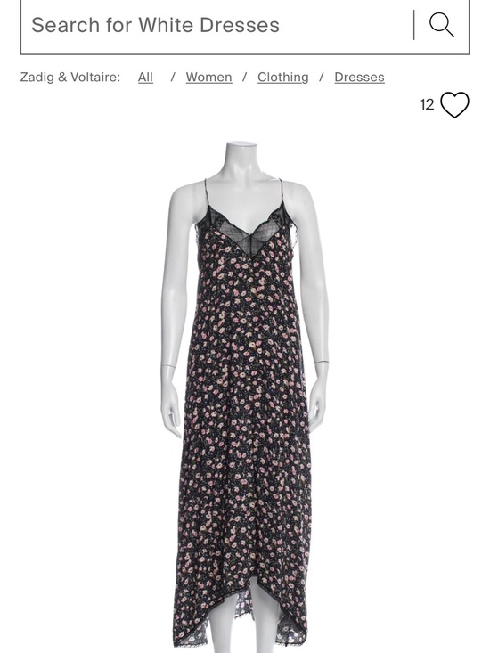 Zadig & Voltaire Dresses & Skirts - Zadig & Voltaire Black Floral Slip Dress with Pink Accents